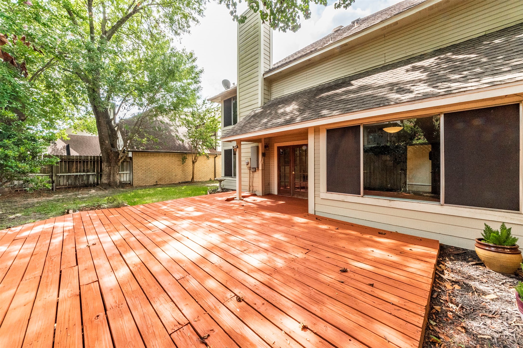 Backyard deck - If you have additional questions regarding 1607 Beaconshire Road  in Houston or would like to tour the property with us call 800-660-1022 and reference MLS# 64892069.