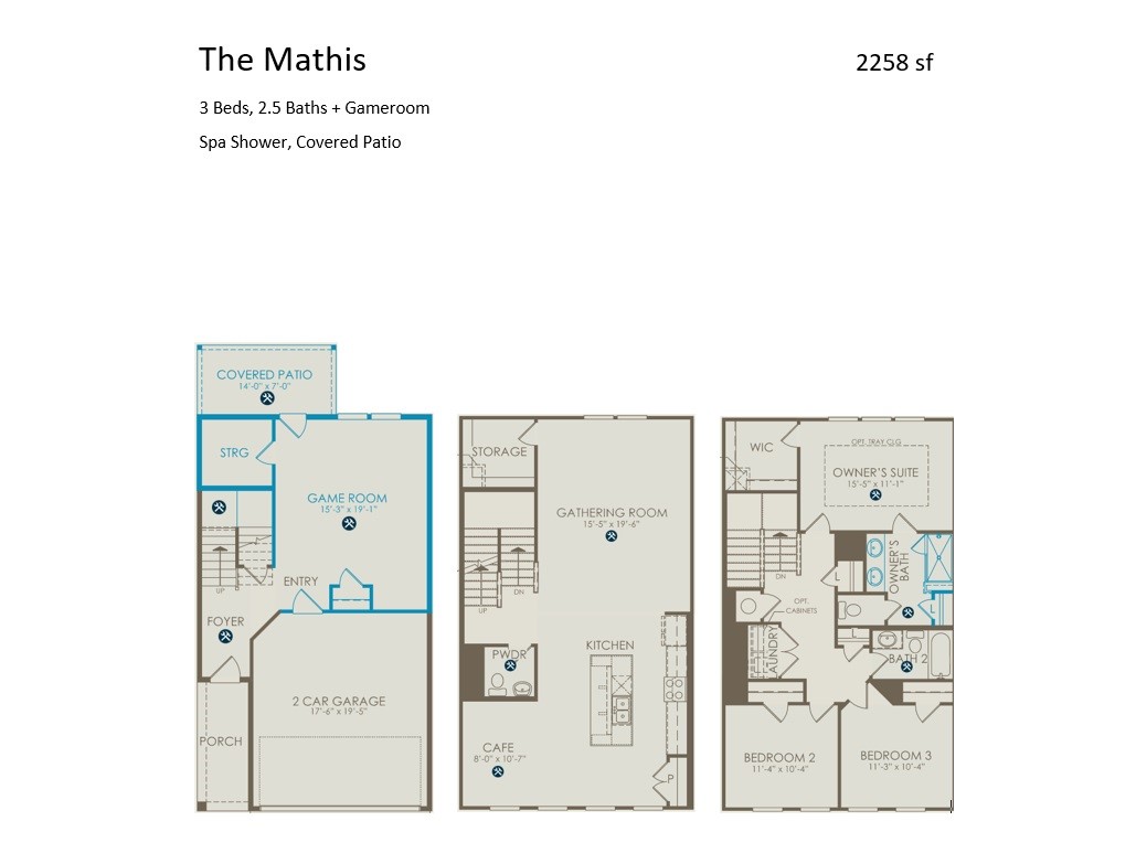 The 3-story Mathis floorplan features 3 bedrooms, 2 full baths, 1 half bath and over 2,200 square feet of living space. - If you have additional questions regarding 10503 Marston Vineyard Drive  in Houston or would like to tour the property with us call 800-660-1022 and reference MLS# 85739922.