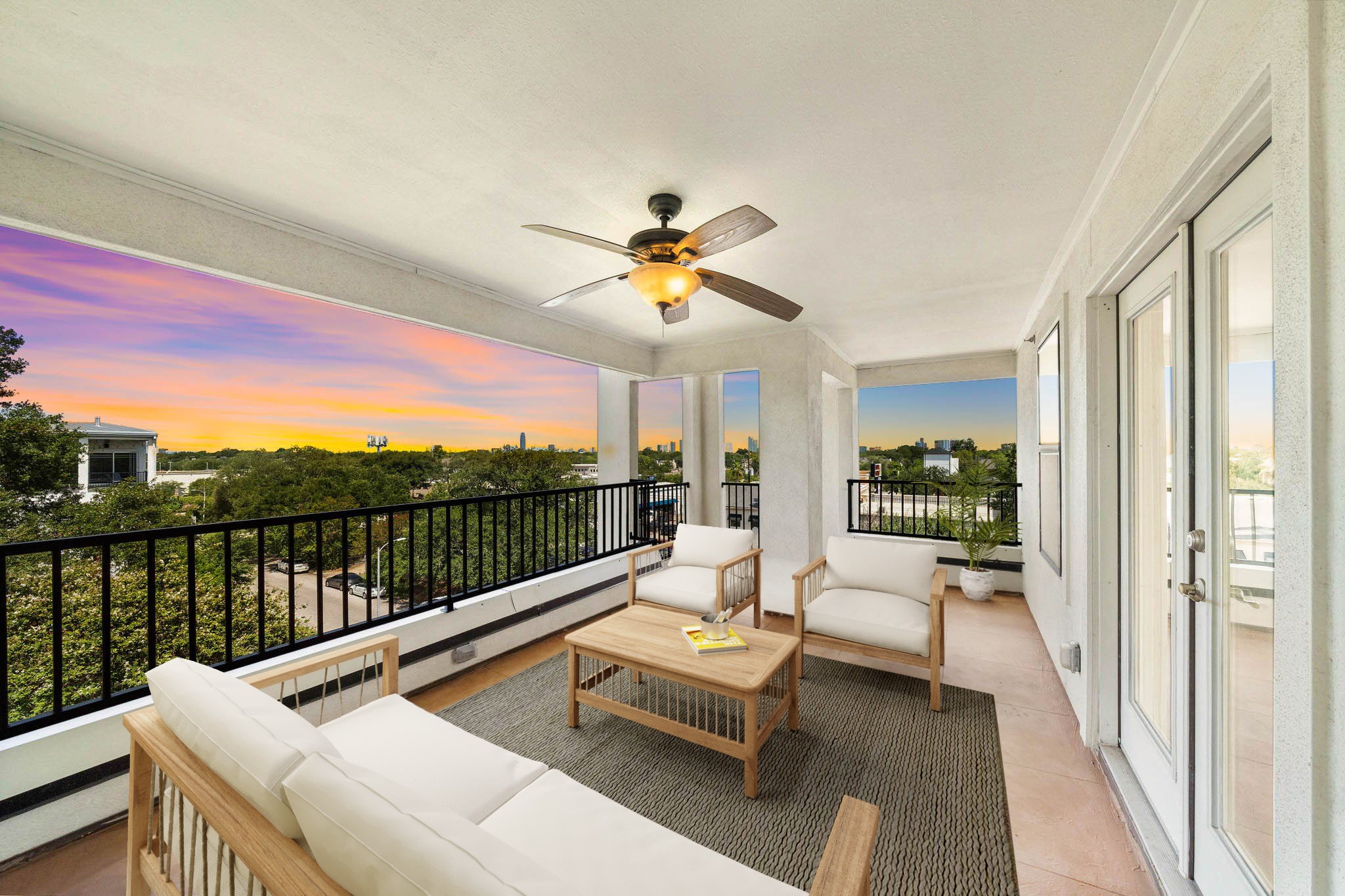 feel the cool breeze and relax in this spacious terrace featuring a ceiling fan with a great view of this peaceful community.(virtual staged) - If you have additional questions regarding 2433 Dorrington Street  in Houston or would like to tour the property with us call 800-660-1022 and reference MLS# 30508451.