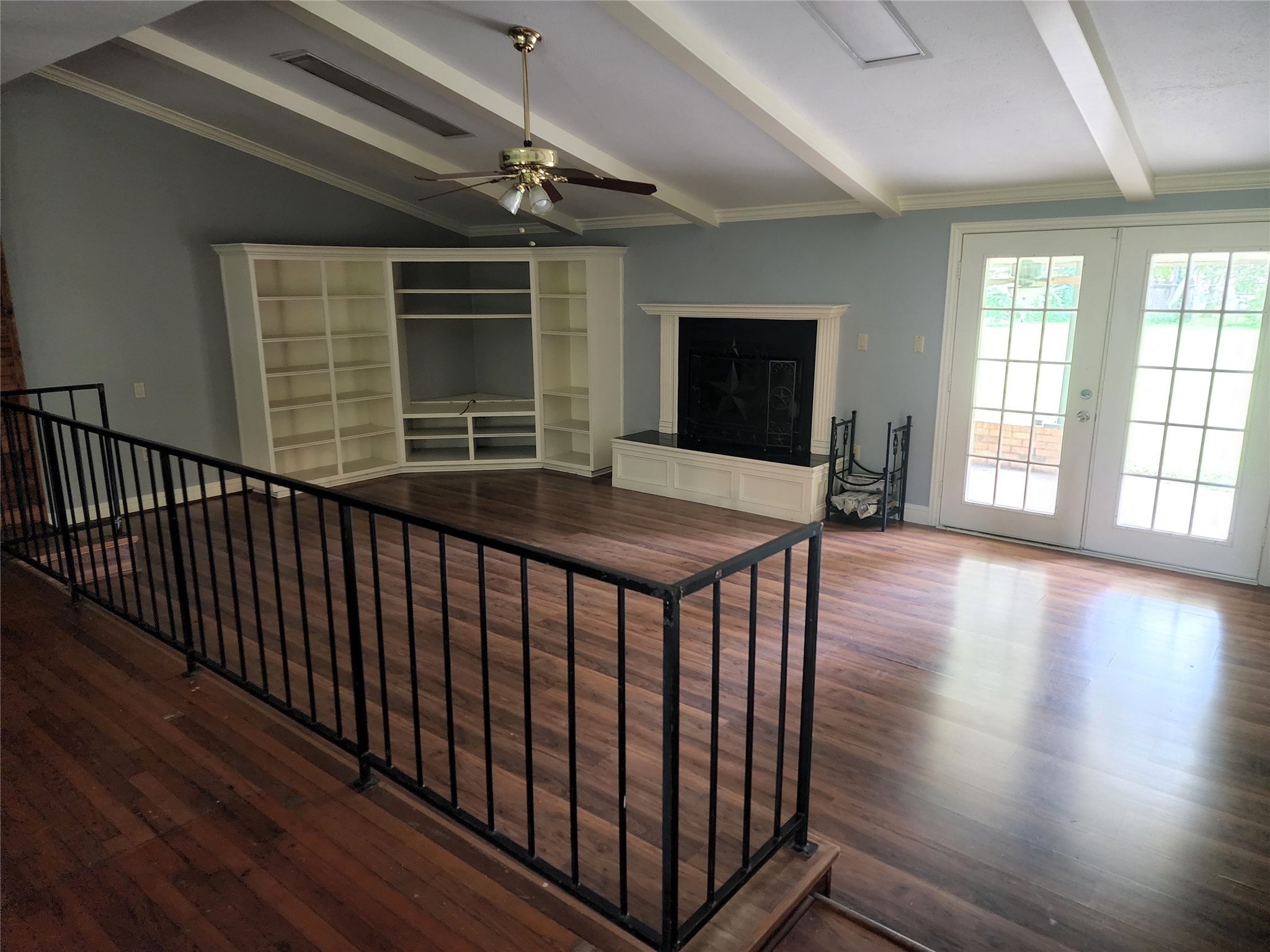 Split Family Room with Double French Doors That Lead To a Covered Patio & Huge Backyard. - If you have additional questions regarding 9310 Carousel Lane  in Houston or would like to tour the property with us call 800-660-1022 and reference MLS# 44011019.