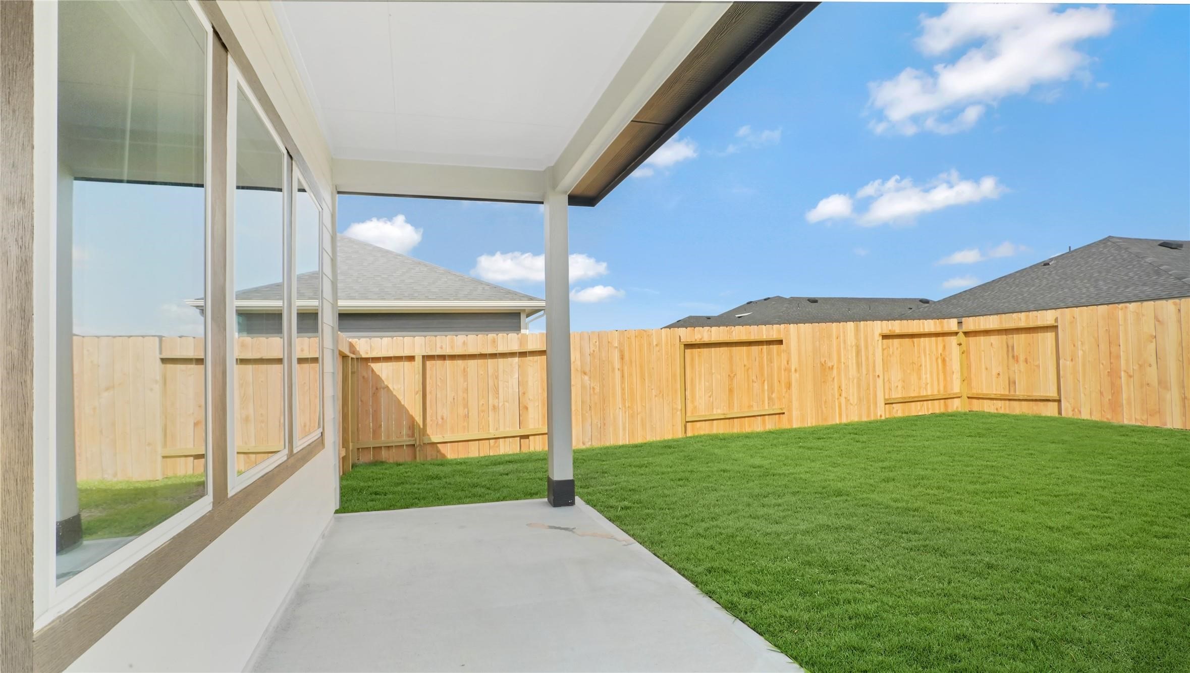 Enjoy your covered patio and large backyard for all your Furry Friends! **Image Representative of Plan Only and May Vary as Built** - If you have additional questions regarding 1308 Redbud Lane  in Sealy or would like to tour the property with us call 800-660-1022 and reference MLS# 79974436.