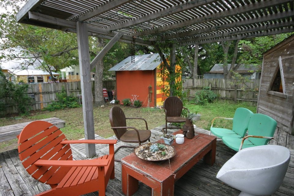 Back Yard (That little triangle window on the right is a working sauna. It's a separate structure from the main house.) - If you have additional questions regarding 1409 Newton Street  in Austin or would like to tour the property with us call 800-660-1022 and reference MLS# 3792338.