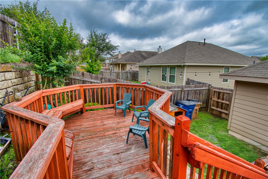 Large wood deck to gather with friends and family and see the sunset - If you have additional questions regarding 5524 Kleberg Trail  in Austin or would like to tour the property with us call 800-660-1022 and reference MLS# 2045635.